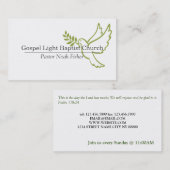 Christelijke dove-pastor-christenkaart visitekaartje (Voorkant / Achterkant)