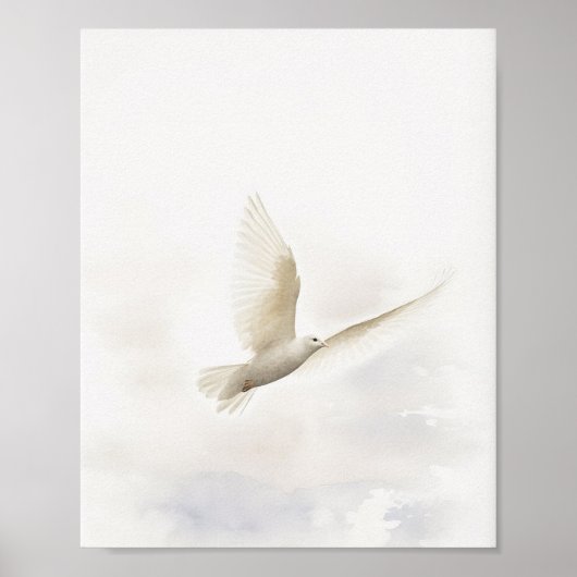 Christelijke Dove Waterverf Art Print (Voorkant)