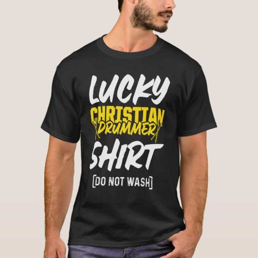 Christelijke Drummer Church Worship Drum Player 29 T-shirt (Voorkant)