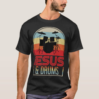 Christelijke Drummer Gift Drums Muziek Jezus Chris T-shirt