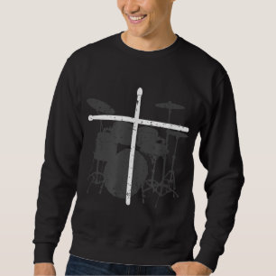 Christelijke drummer Jesus Christus Drum Sticks Cr Trui