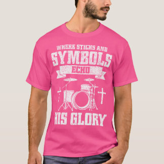 Christelijke Drummer Jesus Drumming Drums Percussi T-shirt