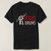 Christelijke Drummer Savior Devo Drums Christianit T-shirt (Design voorkant)