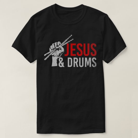 Christelijke Drummer Savior Devo Drums Christianit T-shirt (Design voorkant)