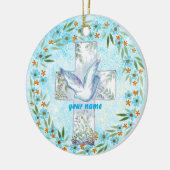 Christelijke Duif Kruis ornament (Links)
