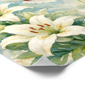 Christelijke Duif & Lelie Aquarel Poster (Hoek)