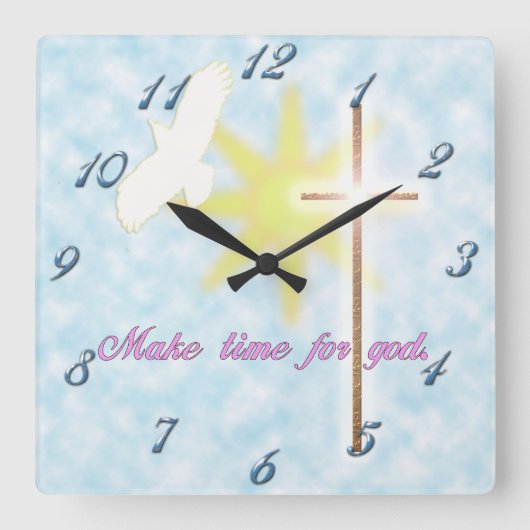 Christelijke duif vierkante klok (Voorkant)