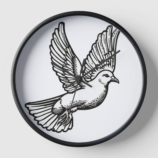 Christelijke Duif Wandklok (Voorkant)