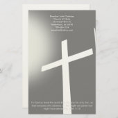 Christelijke dwarsbalk op zwart briefpapier (Voorkant / Achterkant)