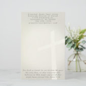 Christelijke dwarsbalk op zwart briefpapier (Staand voorkant)