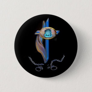 Christelijke dwarskettingen ronde button 5,7 cm