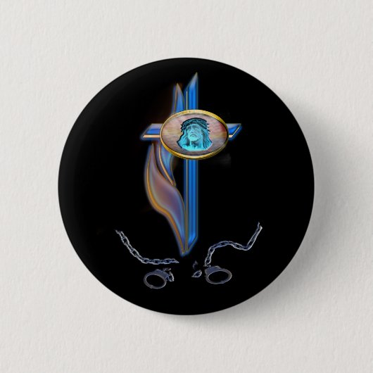 Christelijke dwarskettingen ronde button 5,7 cm (Voorkant)