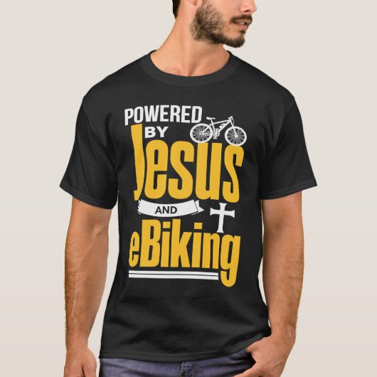 Christelijke E Biker Jesus EBike Electric Bike E B T-shirt (Voorkant)