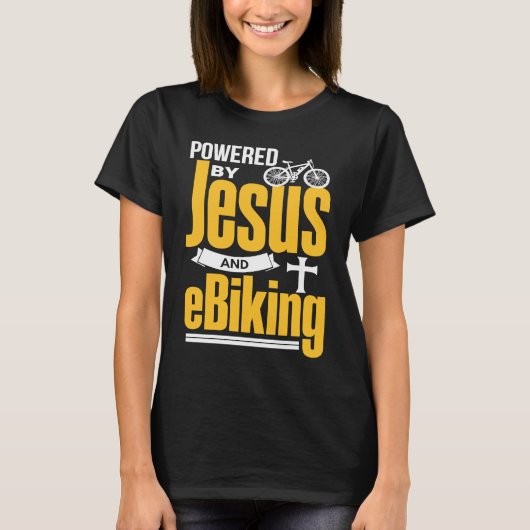 Christelijke E Biker Jesus EBike Electric Bike E B T-shirt (Voorkant)