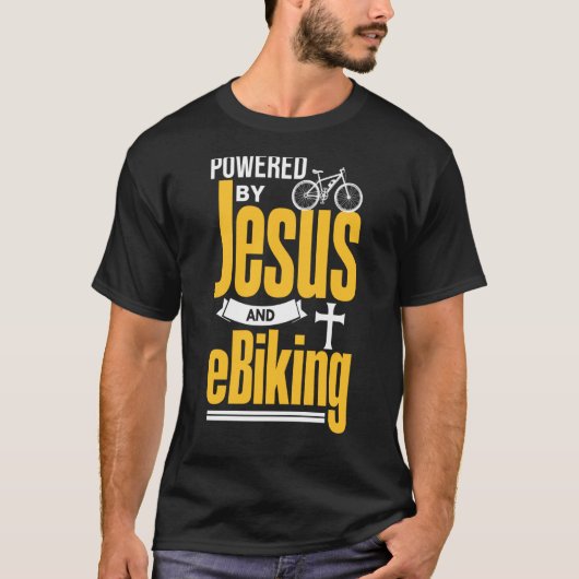 Christelijke E Biker Jesus EBike Electric Bike E B T-shirt (Voorkant)