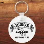 Christelijke EERSTE JESUS DAN KOFFIE Sleutelhanger (Voorkant)