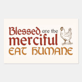 Christelijke "Eet humane" Sticker (Voorkant)