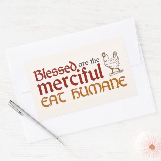 Christelijke "Eet humane" Sticker (Envelop)