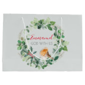 Christelijke Elegant Waterverf kerstmis Groot Cadeauzakje (Achterkant)