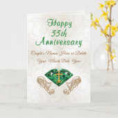 Christelijke Emerald 55e bruiloft Jubileum Kaarten (Gele Bloem)