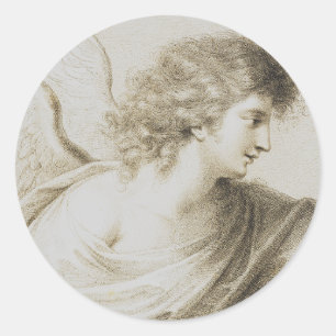 Christelijke engel door Francesco Bartolozzi Ronde Sticker