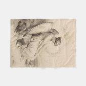 Christelijke engel zittend op een steen fleece deken (Voorkant (Horizontaal))