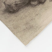 Christelijke engel zittend op een steen fleece deken (Hoek)