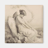 Christelijke engel zittend op een steen magneet (Voorkant)