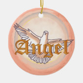 Christelijke engelduif keramisch ornament (Voorkant)