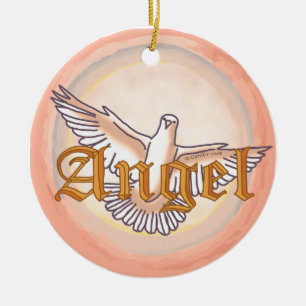 Christelijke engelduif keramisch ornament