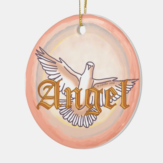 Christelijke engelduif keramisch ornament (Links)