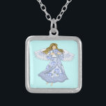 Christelijke engelengel voor bloemen zilver vergulden ketting<br><div class="desc">Pansy Angel Ketting, Angel T-shirts en Angel geschenken van ArtMuvz Illustration. Bijpassende romantische Pansy Angel t-shirt voor mama, papa, kinder, baby. Pansy Angel verjaardags- en kerstcadeaus, canvas tas, mok, pet. Engelengeschenken zijn een doordachte en betekenisvolle manier om iemand die je geeft een show te geven. Of je nu op zoek...</div>