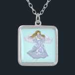Christelijke engelengel voor bloemen zilver vergulden ketting<br><div class="desc">Pansy Angel Ketting, Angel T-shirts en Angel geschenken van ArtMuvz Illustration. Bijpassende romantische Pansy Angel t-shirt voor mama, papa, kinder, baby. Pansy Angel verjaardags- en kerstcadeaus, canvas tas, mok, pet. Engelengeschenken zijn een doordachte en betekenisvolle manier om iemand die je geeft een show te geven. Of je nu op zoek...</div>