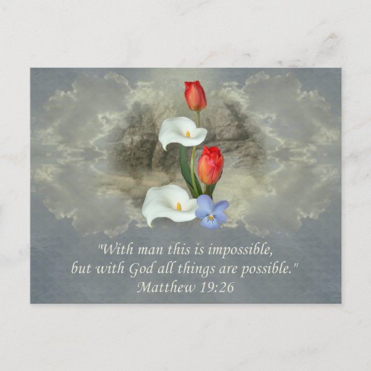 Christelijke Faith Art ~ Matthew 19:26 Briefkaart (Voorkant)