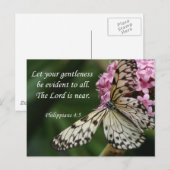 Christelijke Faith Art ~ Philippians 4:5 Briefkaart (Voorkant / Achterkant)
