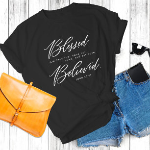 Christelijke Faith-based John 20:29 Bijbelverse Bl T-shirt