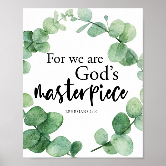 Christelijke Faith God's Masterstuk EucalyptusBijb Poster (Voorkant)