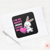 Christelijke Faith Meisjes, ik ben zo hap Jezus ho Vierkante Sticker (Envelop)