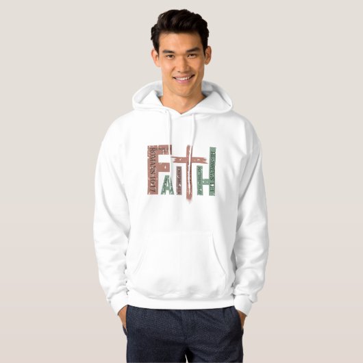 Christelijke Faith Quote Hoodies voor mannen (Voorkant volledig)