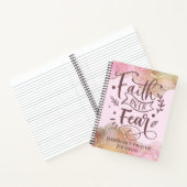 Christelijke Faith Quote Modern Ink Glitter Name R Notitieboek (Binnen)