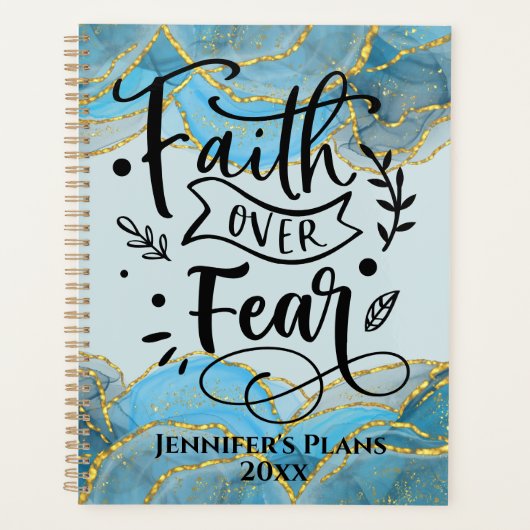 Christelijke Faith Quote Modern legant Agate Ink Planner (Voorkant)