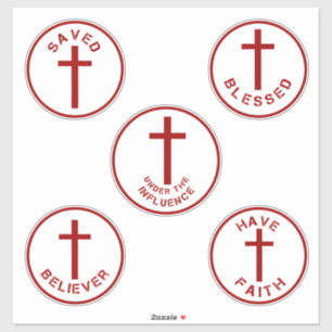 Christelijke Faith Typografie Set 2 met Cross in R Sticker