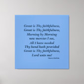 Christelijke Faith Wall Art geweldig is hun trouw Canvas Afdruk (Voorkant)