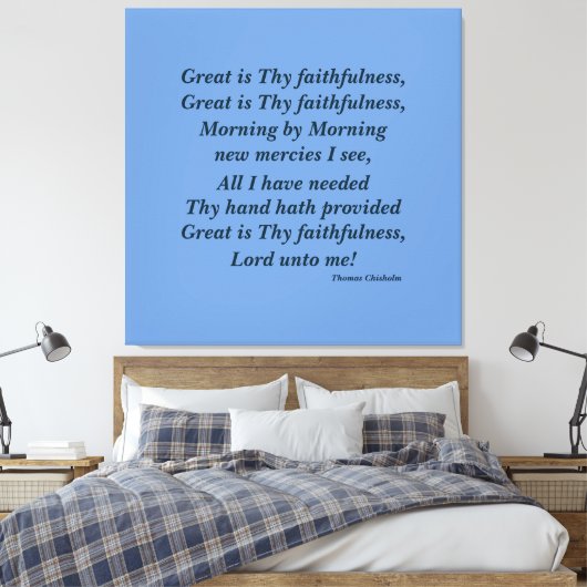 Christelijke Faith Wall Art geweldig is hun trouw Canvas Afdruk (Insitu (Slaapkamer))