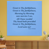 Christelijke Faith Wall Art geweldig is hun trouw Canvas Afdruk (Insitu (Woonkamer))