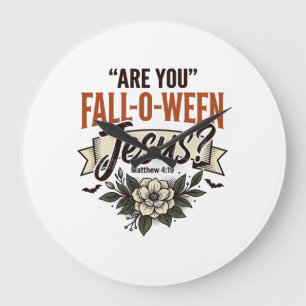 Christelijke Fall-O-Ween Jezus Vintage Gravure Shi Grote Klok
