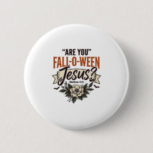 Christelijke Fall-O-Ween Jezus Vintage Gravure Shi Ronde Button 5,7 Cm