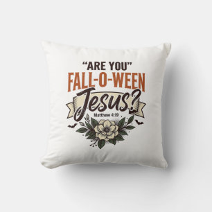 Christelijke Fall-O-Ween Jezus Vintage Gravure T-s Kussen
