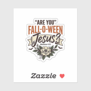 Christelijke Fall-O-Ween Jezus Vintage Gravure T-s Sticker