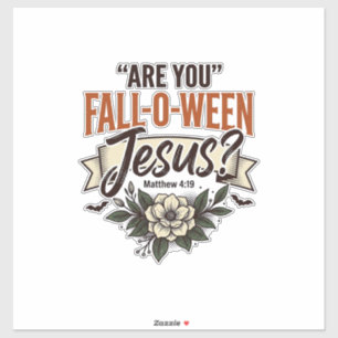 Christelijke Fall-O-Ween Jezus Vintage Gravure T-s Sticker